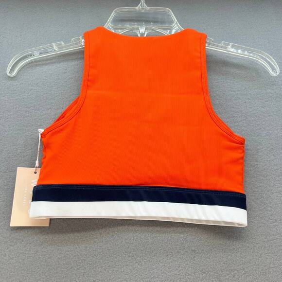 NWT Wilo The Label By Anthropologie Contra Workout Set Size X Small Orange/Navy - Picture 7 of 14